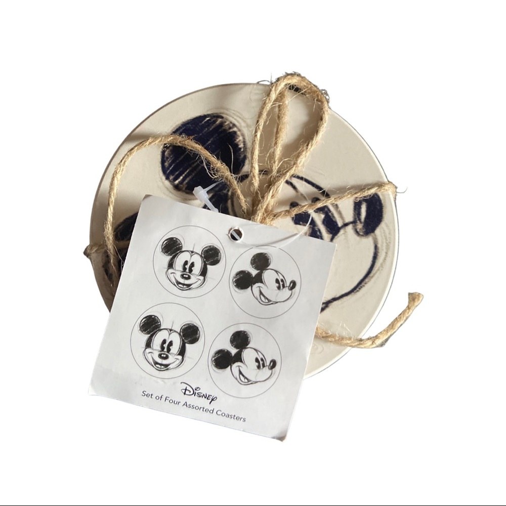 Set of 4 Mickey Mouse Ceramic Coasters.